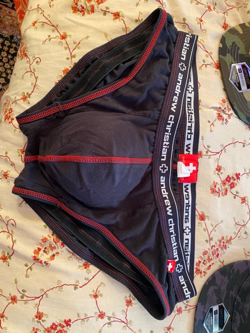 Andrew Christian Black Briefs with Red Trim